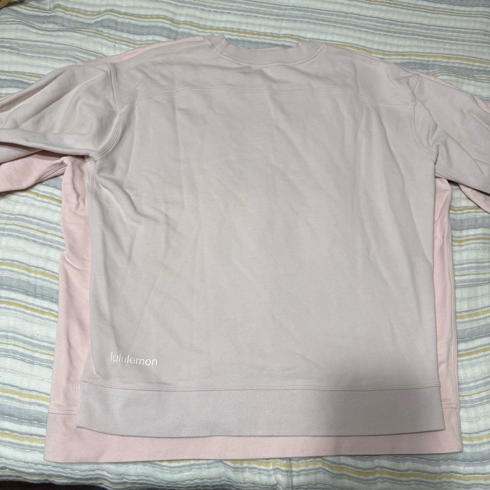 Lululemon Perfectly Oversized Crew Sweatshirt pink blush no sz tag close to sz 6 - Picture 12 of 14